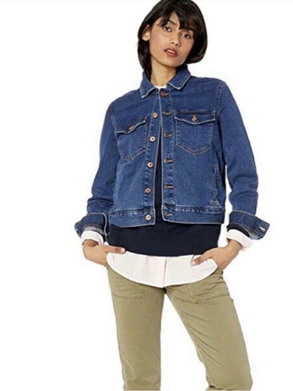 J. Crew Mercantile Denim Blue Jean Jacket Style L0527 Medium Wash Size Small